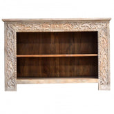 Hand Carved Console Table Whitewash
